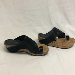 Donald J. Pliner Black wedge sandals